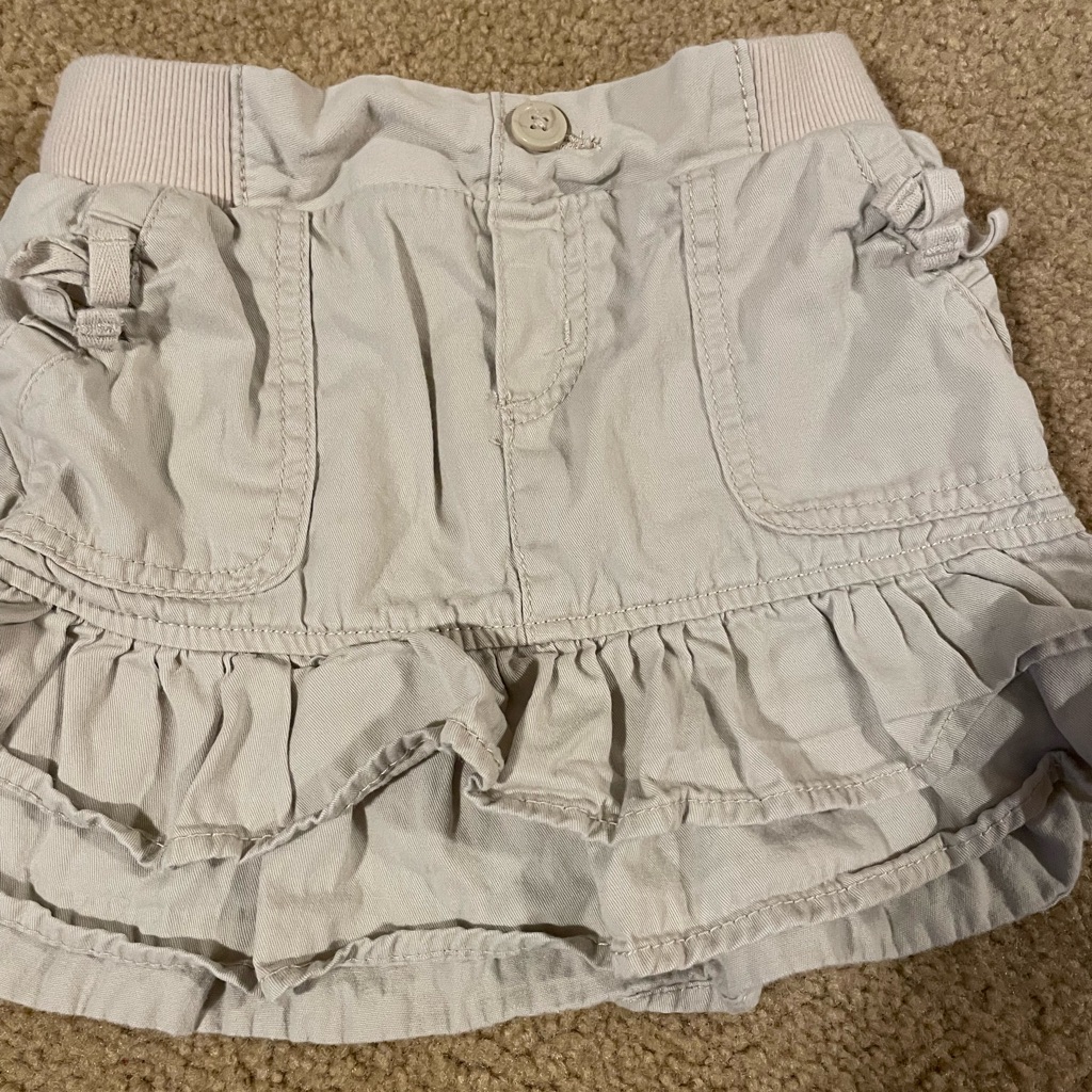Khaki Ruffled Skirt